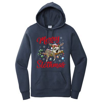 Sloth Animal Lover Xmas Gift Merry Slothmas Sloth Christmas Gift Women's Pullover Hoodie