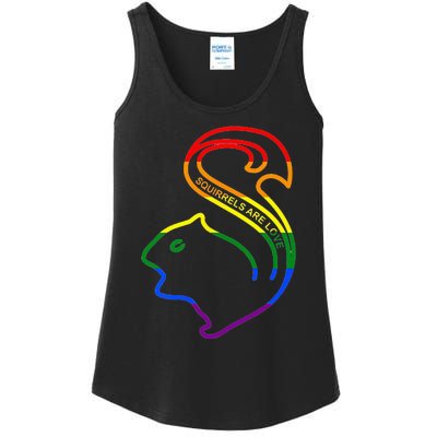 Squirrels Are Love LGBT Rainbow Pride Ladies Essential Tank