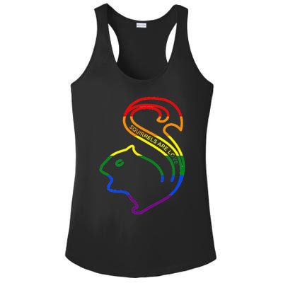 Squirrels Are Love LGBT Rainbow Pride Ladies PosiCharge Competitor Racerback Tank