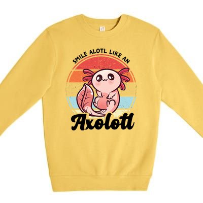 Smile A Lot Like An Axolotl Premium Crewneck Sweatshirt