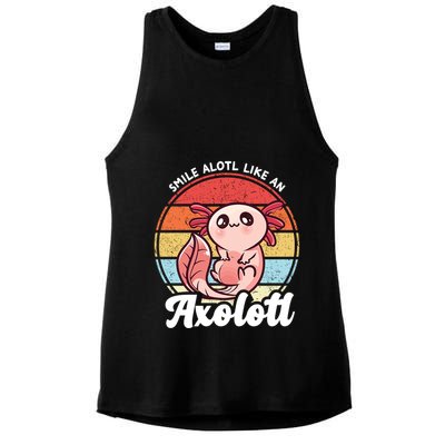 Smile A Lot Like An Axolotl Ladies PosiCharge Tri-Blend Wicking Tank