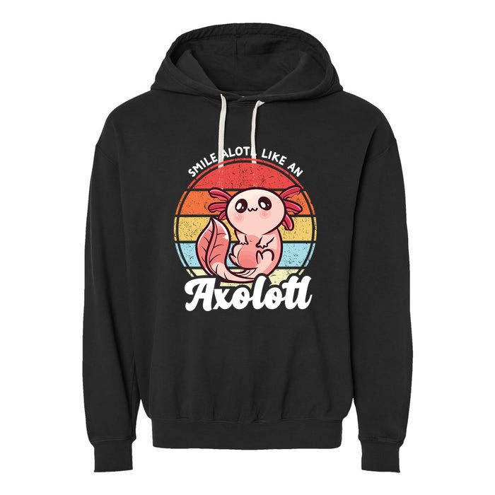 Smile A Lot Like An Axolotl Garment-Dyed Fleece Hoodie