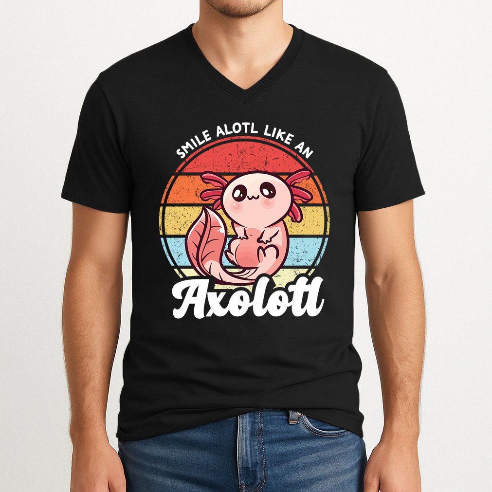 Smile A Lot Like An Axolotl V-Neck T-Shirt
