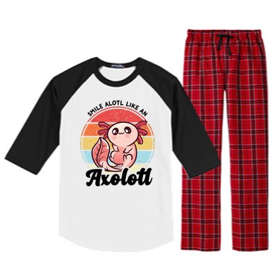 Smile A Lot Like An Axolotl Raglan Sleeve Pajama Set