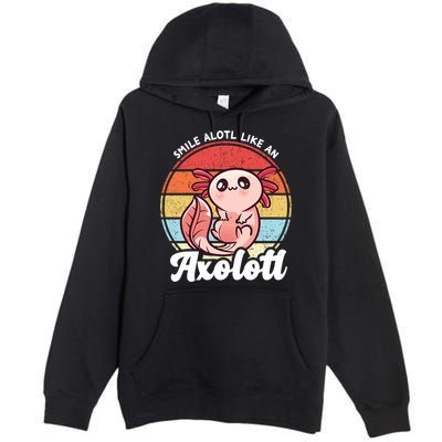 Smile A Lot Like An Axolotl Premium Pullover Hoodie