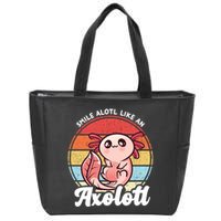 Smile A Lot Like An Axolotl Zip Tote Bag