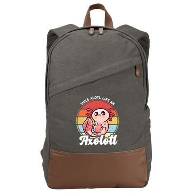 Smile A Lot Like An Axolotl Cotton Canvas Backpack