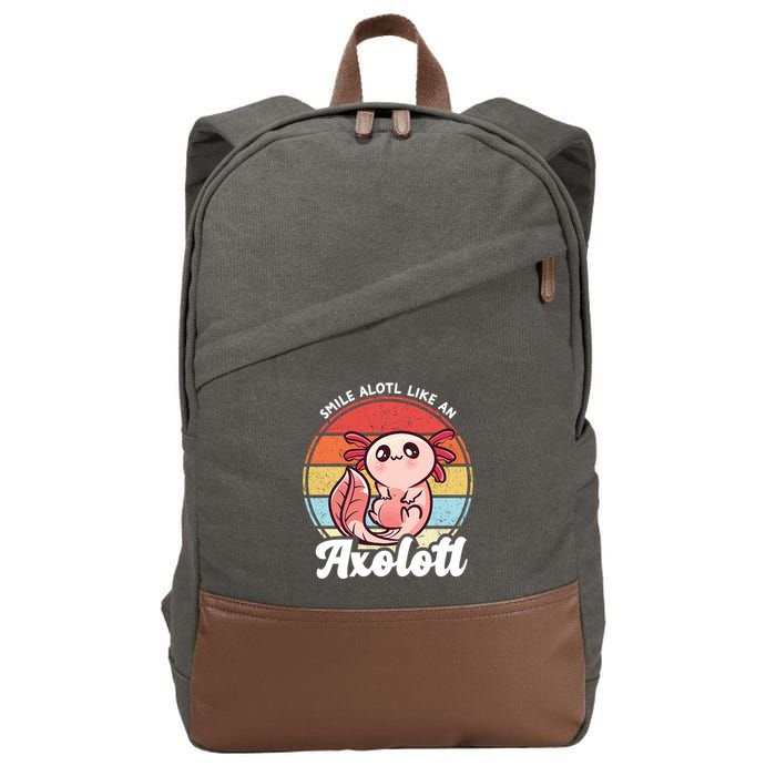 Smile A Lot Like An Axolotl Cotton Canvas Backpack