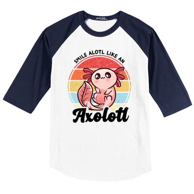 Smile A Lot Like An Axolotl Baseball Sleeve Shirt