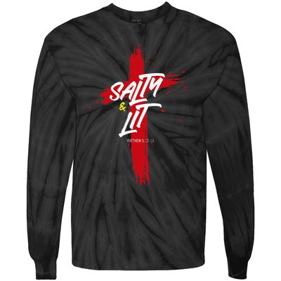 Salty And Lit God Is My Father Tie-Dye Long Sleeve Shirt