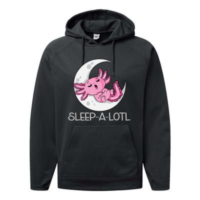 SLEEP A LOTL Sleeping Axolotl Pyjamas Funny Performance Fleece Hoodie