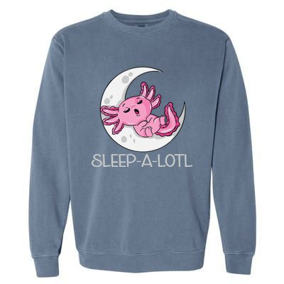 SLEEP A LOTL Sleeping Axolotl Pyjamas Funny Garment-Dyed Sweatshirt