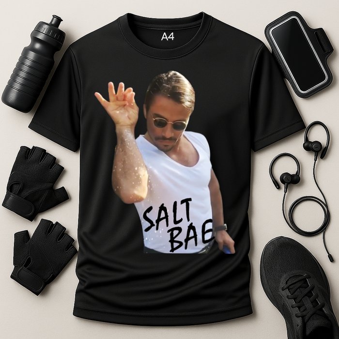 Salt Bae Funny Photo Meme Cooling Performance Crew T-Shirt
