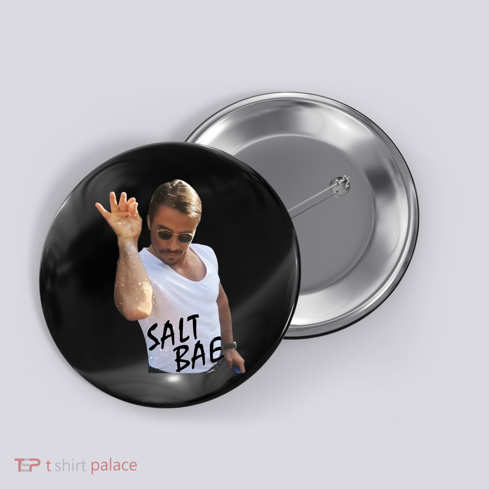 Salt Bae Funny Photo Meme Button