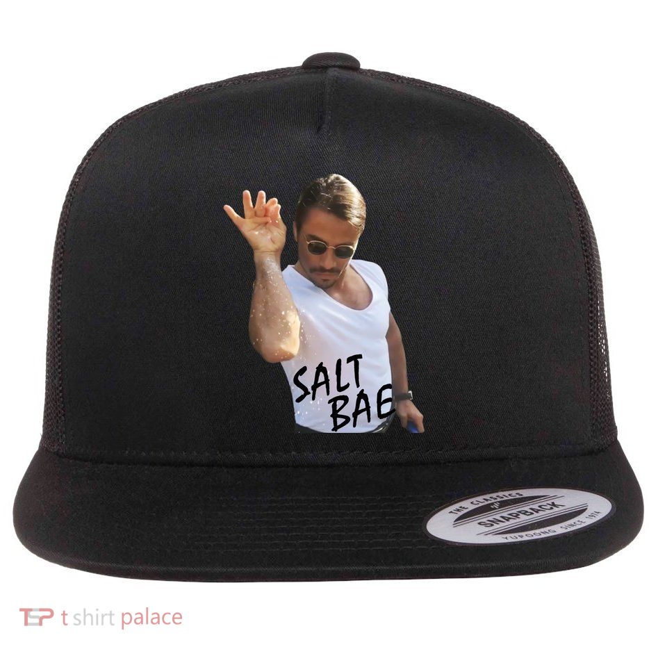 Salt Bae Funny Photo Meme Flat Bill Trucker Hat