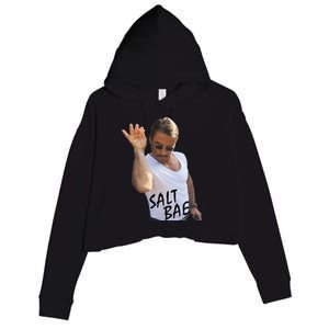 Salt Bae Funny Photo Meme Crop Fleece Hoodie