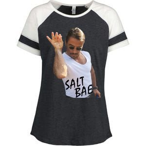 Salt Bae Funny Photo Meme Enza Ladies Jersey Colorblock Tee