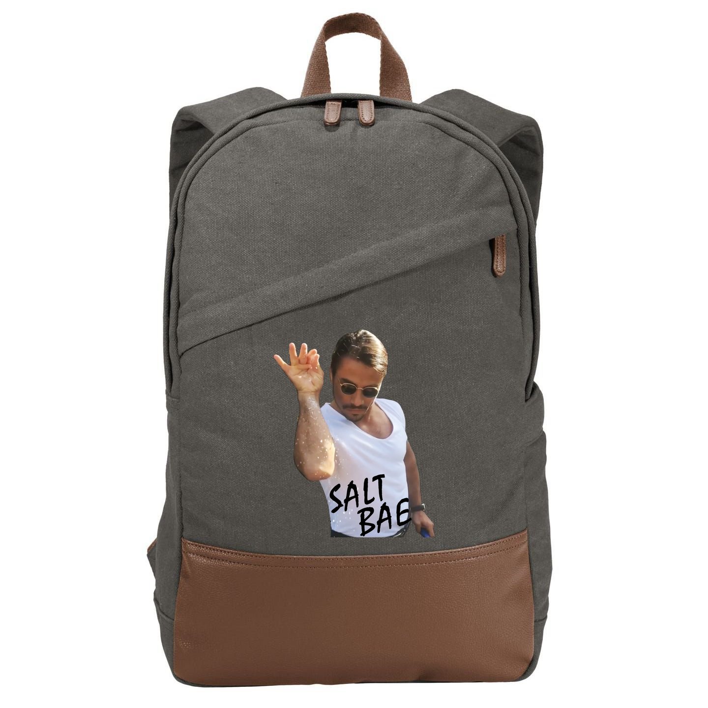 Salt Bae Funny Photo Meme Cotton Canvas Backpack