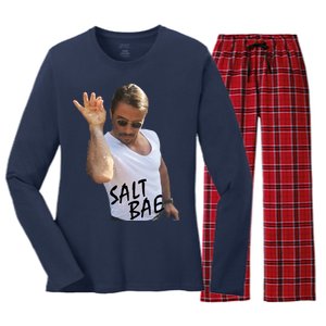 Salt Bae Funny Photo Meme Women's Long Sleeve Flannel Pajama Set 