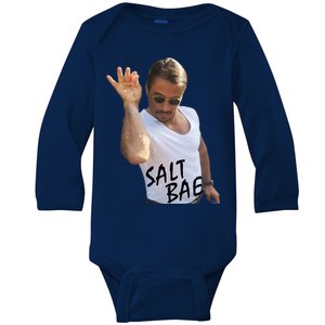 Salt Bae Funny Photo Meme Baby Long Sleeve Bodysuit