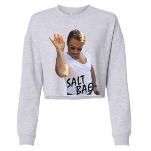 Salt Bae Funny Photo Meme Cropped Pullover Crew