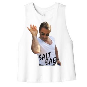 Salt Bae Funny Photo Meme Women's Racerback Cropped Tank