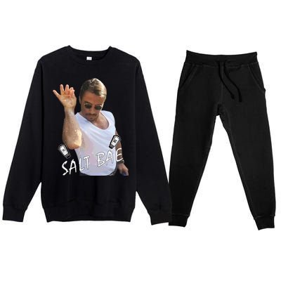 Salt Bae Meme Funny Salt Shaker Premium Crewneck Sweatsuit Set