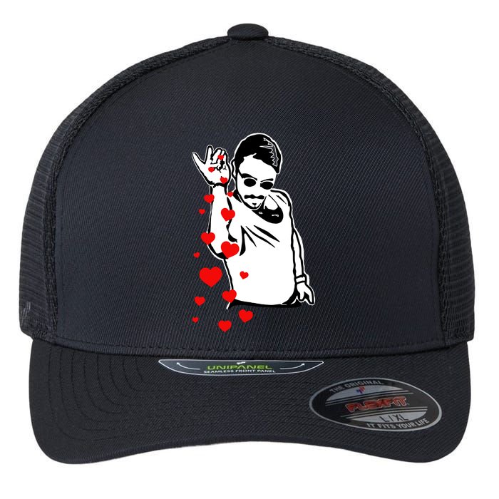 Salt Bae Valentines Day Flexfit Unipanel Trucker Cap