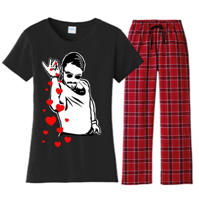 Salt Bae Valentines Day Women's Flannel Pajama Set