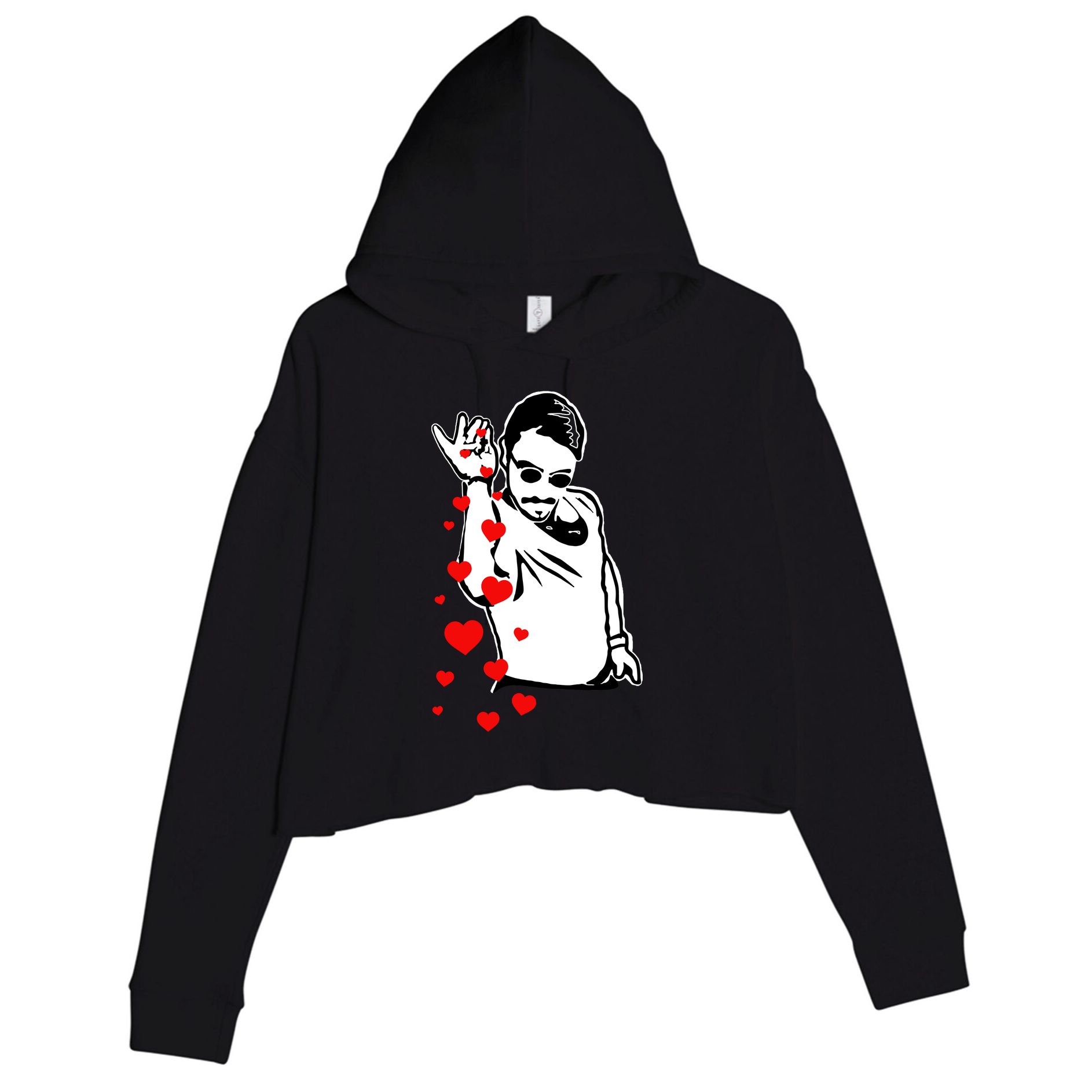 Salt Bae Valentines Day Crop Fleece Hoodie