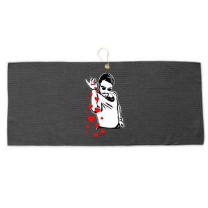 Salt Bae Valentines Day Large Microfiber Waffle Golf Towel