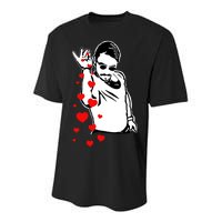 Salt Bae Valentines Day Youth Performance Sprint T-Shirt