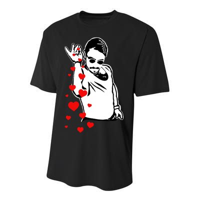 Salt Bae Valentines Day Youth Performance Sprint T-Shirt