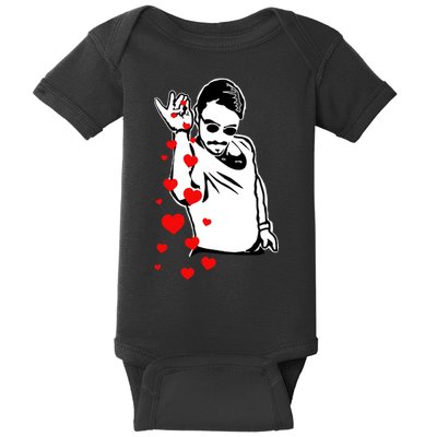 Salt Bae Valentines Day Baby Bodysuit