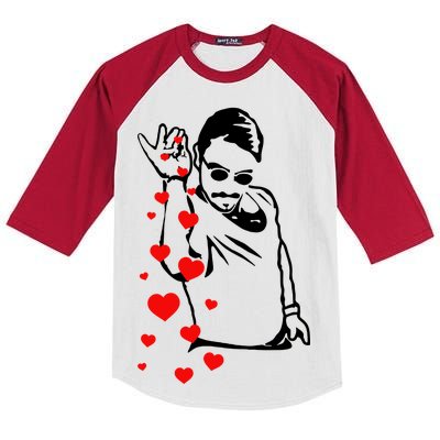 Salt Bae Valentines Day Kids Colorblock Raglan Jersey