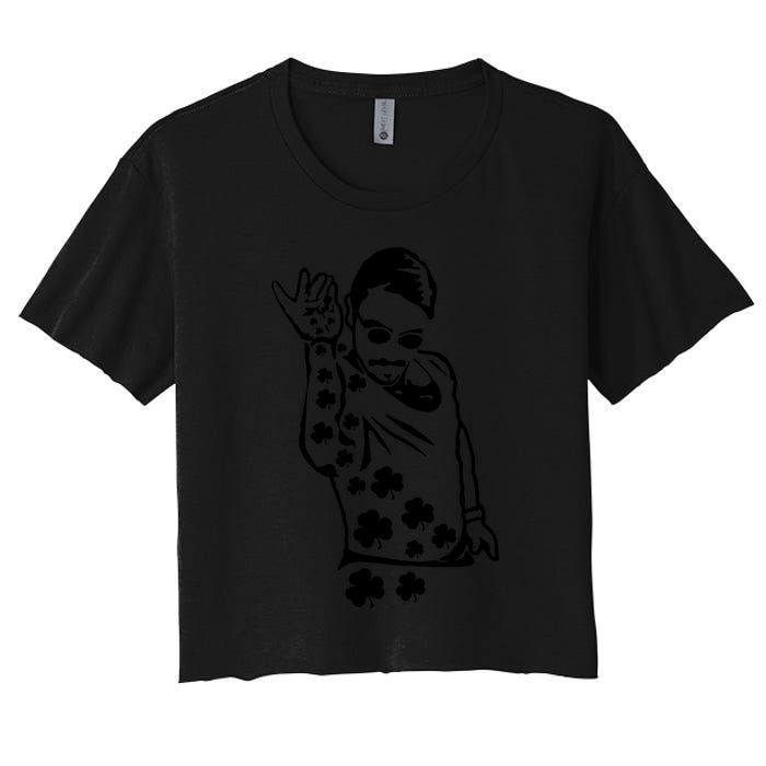 Salt Bay Guy Irish Clovers Funny Meme St. Patrick's Day Women's Crop Top Tee