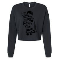Salt Bay Guy Irish Clovers Funny Meme St. Patrick's Day Cropped Pullover Crew