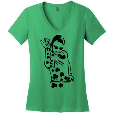 Salt Bay Guy Irish Clovers Funny Meme St. Patrick's Day Women's V-Neck T-Shirt