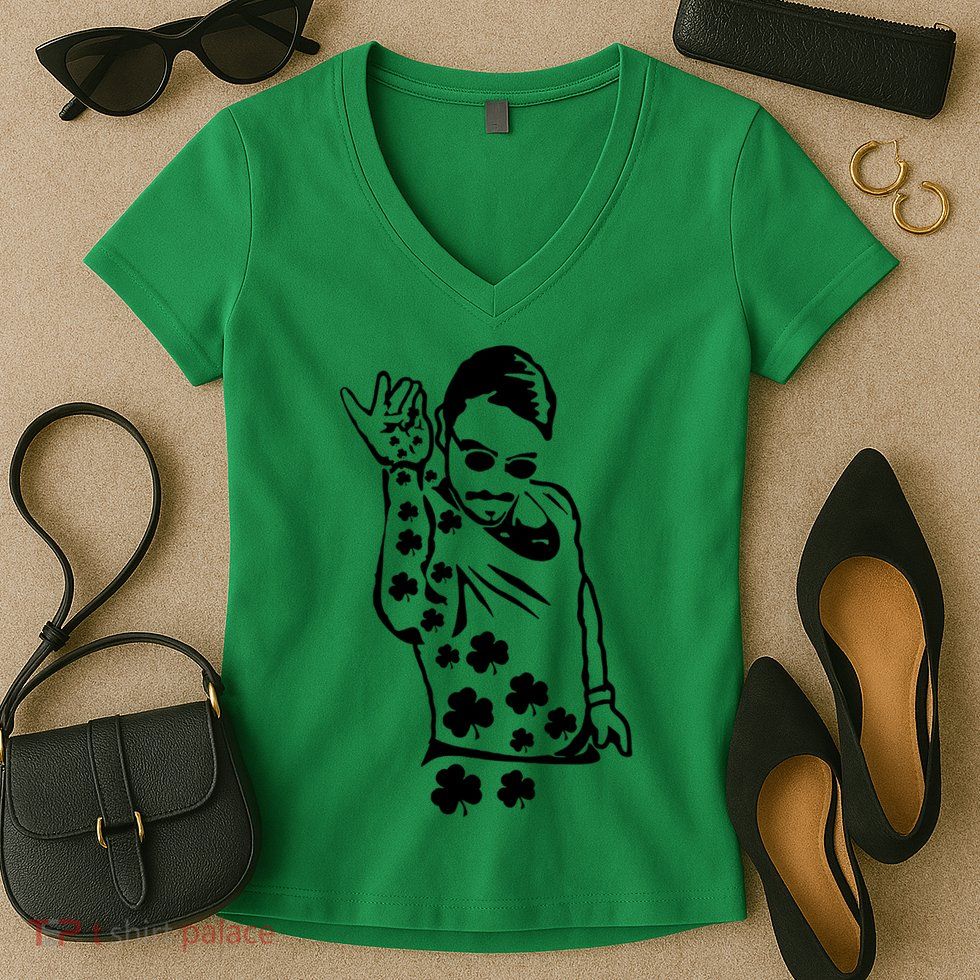Salt Bay Guy Irish Clovers Funny Meme St. Patrick's Day Women's V-Neck T-Shirt