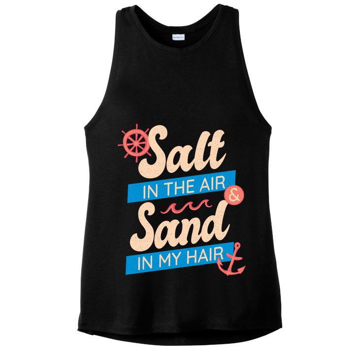 Salt In The Air And Sand In My Hair Ladies PosiCharge Tri-Blend Wicking Tank