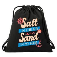 Salt In The Air And Sand In My Hair Drawstring Bag