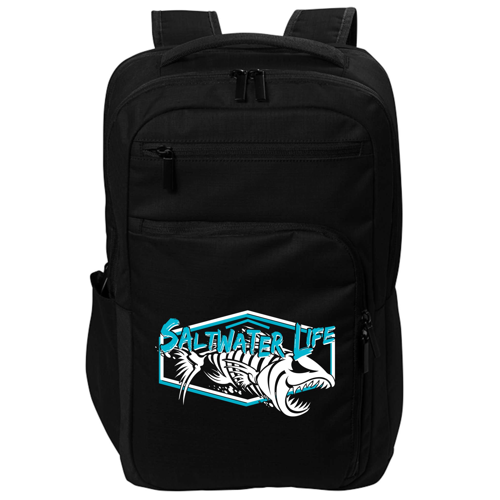 Saltwater Life Fish Skeleton Logo Impact Tech Backpack