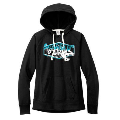 Saltwater Life Fish Skeleton Logo Women's Fleece Hoodie