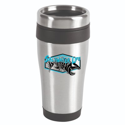 Saltwater Life Fish Skeleton Logo 16oz Travel Tumbler