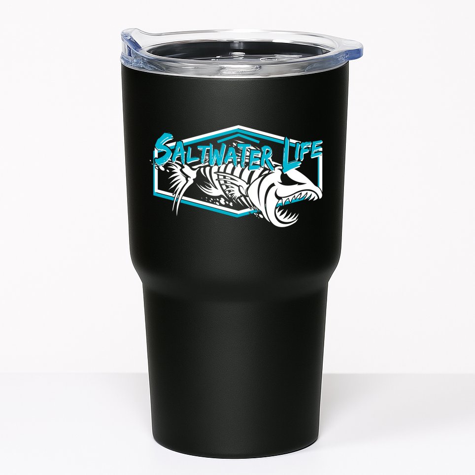 Saltwater Life Fish Skeleton Logo Tumbler