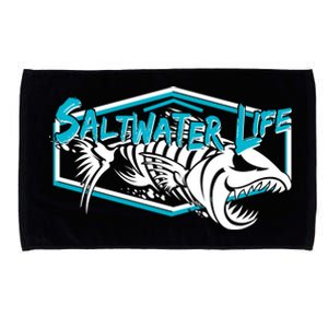 Saltwater Life Fish Skeleton Logo Microfiber Hand Towel