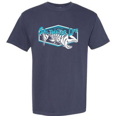 Saltwater Life Fish Skeleton Logo Garment-Dyed Heavyweight T-Shirt