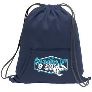 Saltwater Life Fish Skeleton Logo Sweatshirt Cinch Pack Bag