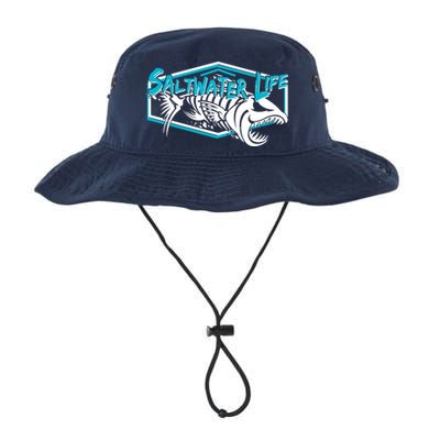 Saltwater Life Fish Skeleton Logo Bucket Hat