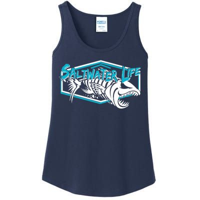 Saltwater Life Fish Skeleton Logo Ladies Essential Tank